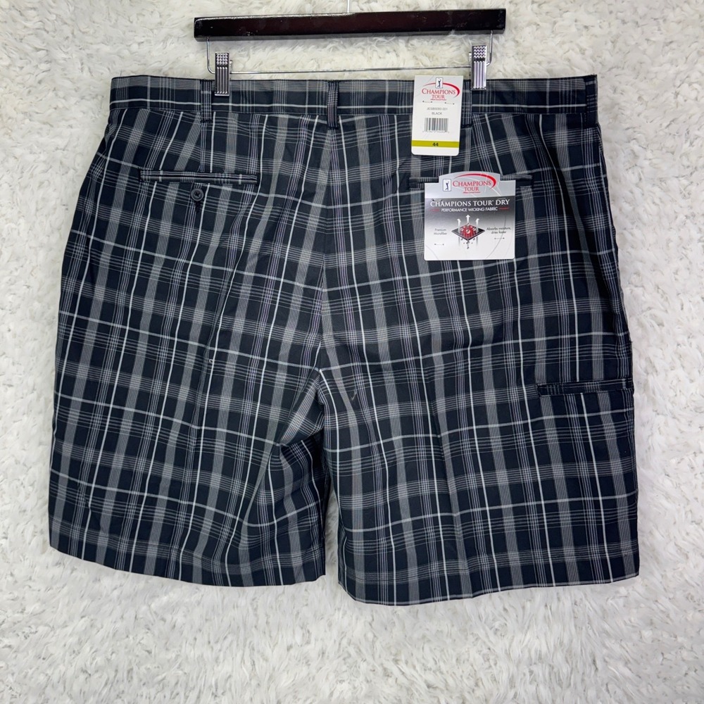 Champions Tour Golf Shorts Sz 44 Navy Plaid Performance Wicking Dadcore Lot of 2 - Picture 9 of 11